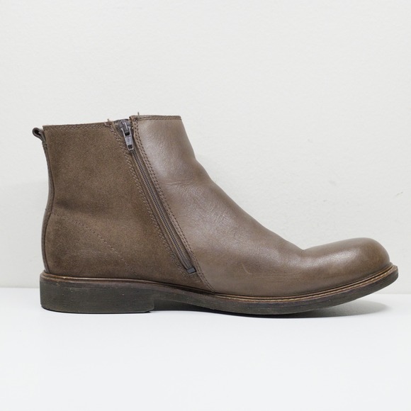 ECCO Findlay Leather Suede Side Zip Ankle Chelsea Boots Brown Mens Sz 44/10-10.5 main image 8